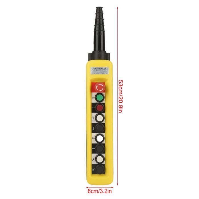Interrupteur Pendentif De Levage Avec Bouton D’arrêt D’urgence - Commande Grue Ou Palan En Toute Sécurité