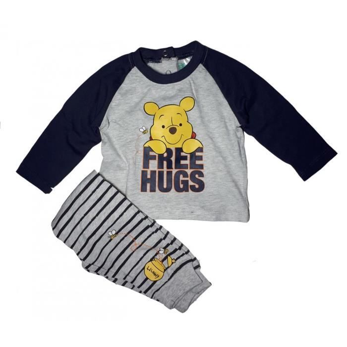 Winnie L Ourson Ensemble Bebe Garcon Tee Shirt Manches Longues Et Pantalon Bleu Gris 3 Mois Cdiscount Sante Mieux Vivre