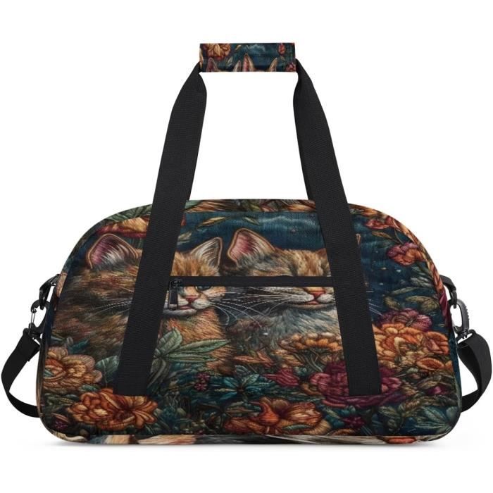 Sac De Sport Léger Enfant - Motif Rose Champagne, 47x24x20cm, Polyester Imperméable, Poche Zippée, Bandoulière Amovible