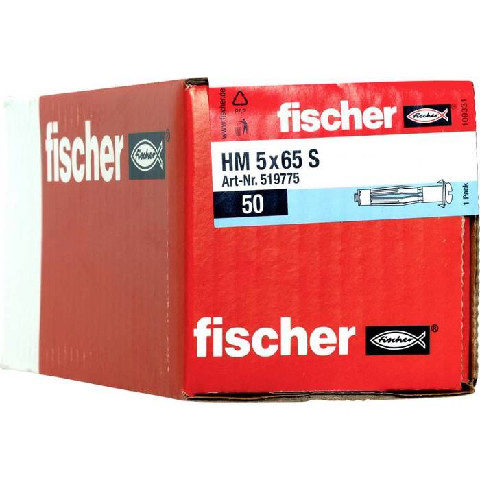 Fischer Chevilles métalliques corps creux HM 5x65 S - 50 pcs