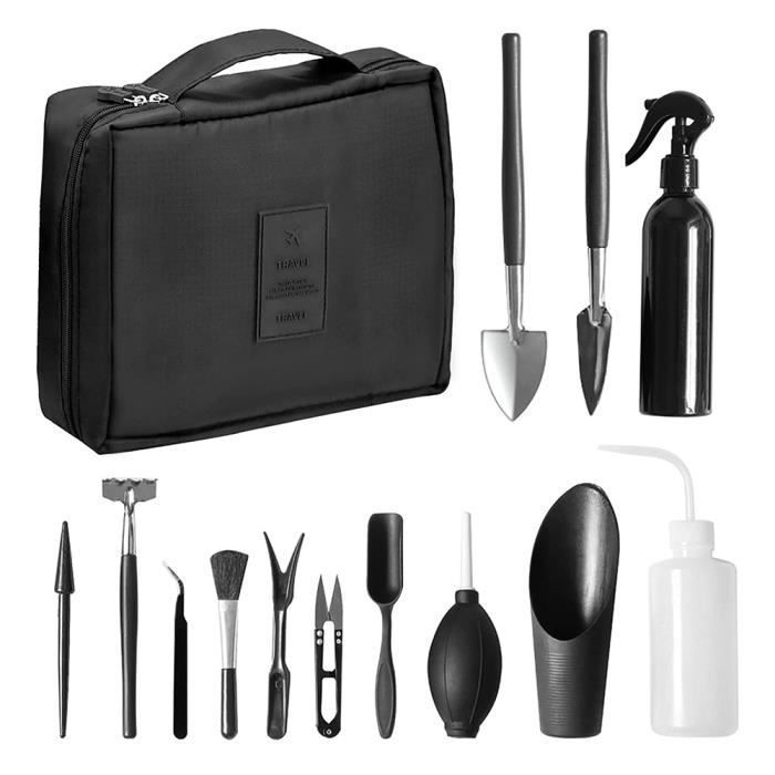Kit d'outils pour Bonsai, Outils de Jardinage pour Les Plantes d'intérieur pour Plantes Succulentes Transplantation à la Main,13 pcs