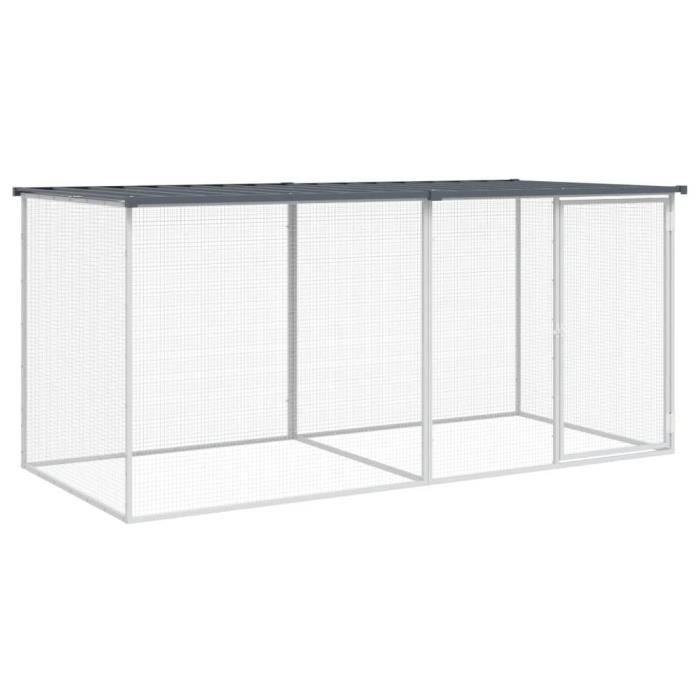 Comparer les prix de BAO Poulailler avec toit anthracite 203x98x90 cm acier galvanisé - 7658797255610