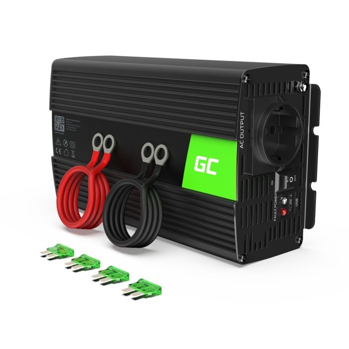 Onduleur - Green Cell - 1000W/2000W - Pur Sinus - DC 12V à AC 230V - Idéal pour le camping