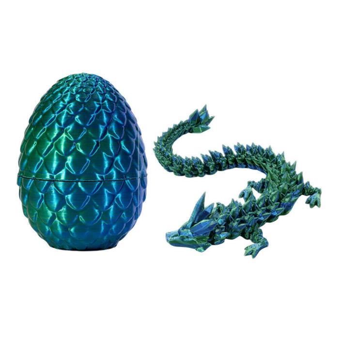 4 œufs De Dragon Avec Miniatures 3D – Dragons Articulés En Cristal, Imprimés En 3D PLA, Jouets Cadeaux Colorés - 6
