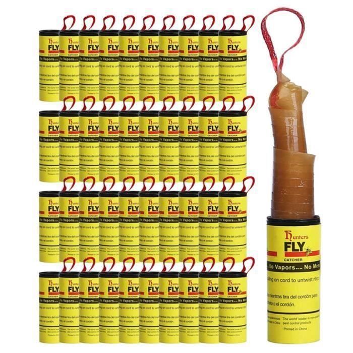 FainFun Ruban Attrape Mouche Collant, 16 Pièces Papier Tue Mouche, Fruit Fly Trap Pour Attraper Les Mouches, Insectes Volants, Utilisable à L'intérieur Comme à L'Extérieur