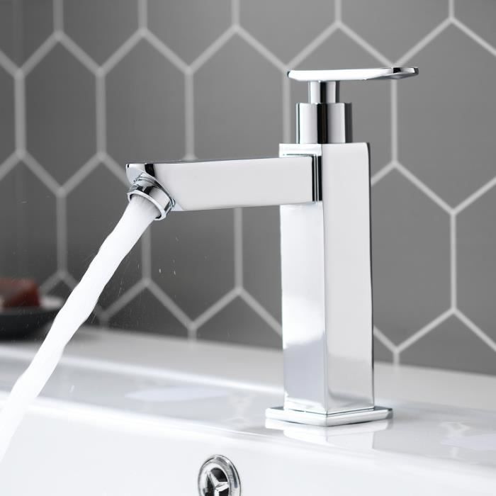 Robinet de lavabo électronique à une eau avec distributeur de savon laiton  chromé Aquore - Habitium®