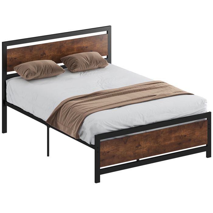 Cadre de lit double en bois massif - FAFEICY - A3193701 FA001 - Blanc Cadre de lit double en bois massif - FAFEICY - A3193701 FA001 - Blanc