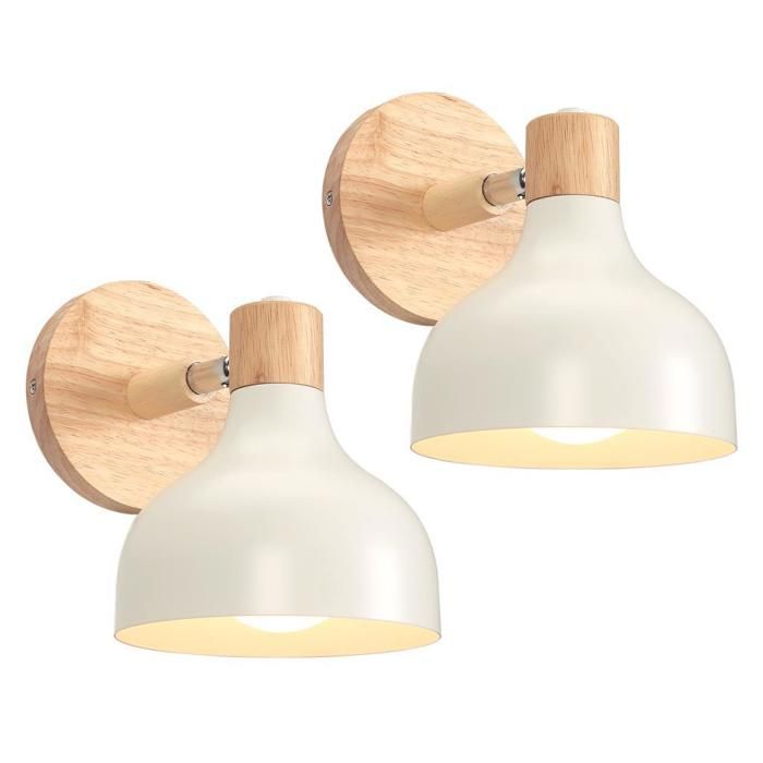IDEGU Lot de 2 Applique Murale Industriel Rétro 15CM Lampe Murale Réglable en Bois Métal Spot LED Plafonnier Éclairage Mural pour IDEGU Lot de 2 Applique Murale Industriel Rétro 15CM Lampe Murale Réglable en Bois Métal Spot LED Plafonnier Éclairage Mural pour