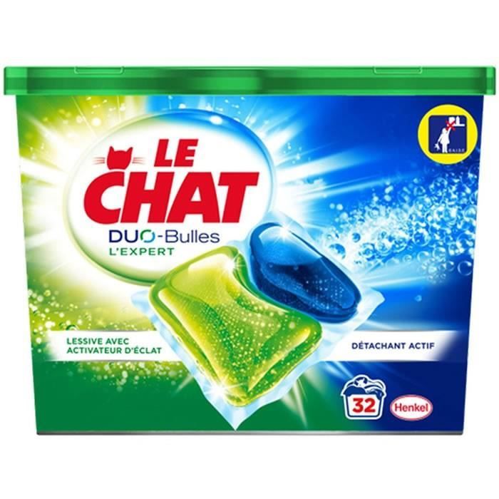 Lot De 5 Le Chat Duo Bulles L Expert Lessive Capsule Eclat Et Detachant 32 Capsules Cdiscount Electromenager