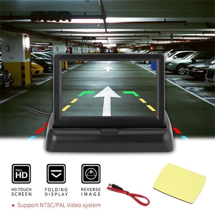 Écran Moniteur Pliable Pour Caméra De Recul Voiture - écran HD Pliable, Compatible 12V-24V, Facile à Installer Et Ranger - 7