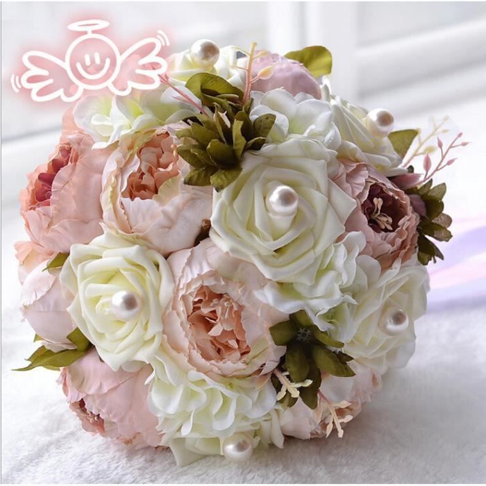 Mariée bouquet vintage de fleurs artificielles bouquet de mariage  romantique bouquet de pivoine fleurs noiva purpl rose - Cdiscount  Prêt-à-Porter