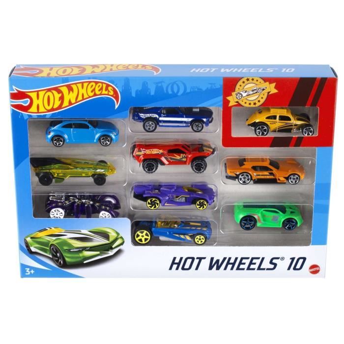 Hot wheels coffret de 10 vehicules, vehicules-garages