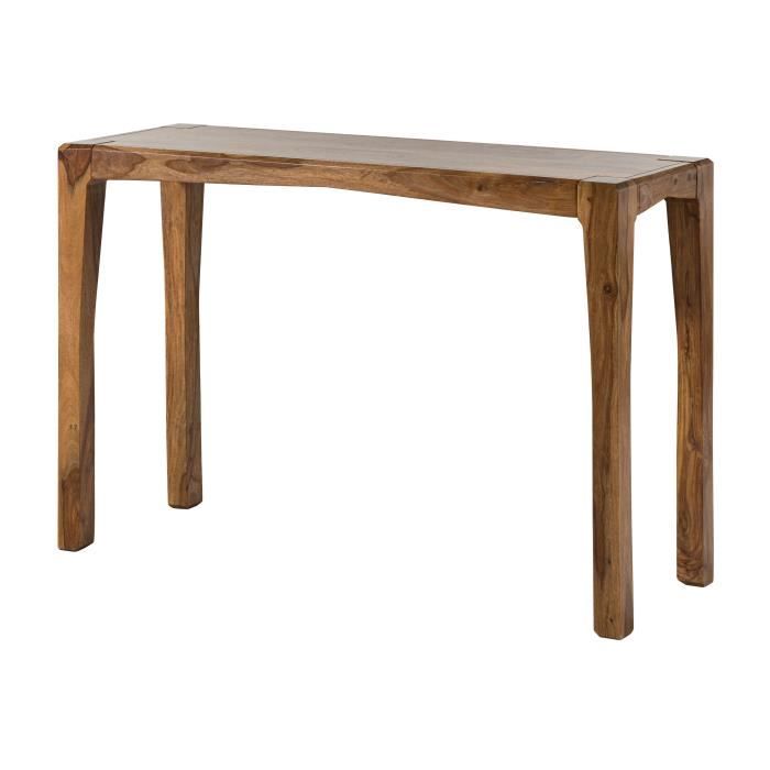 ancona 203 table console en bois de sheesham - laqué - marron foncé 120x42x80