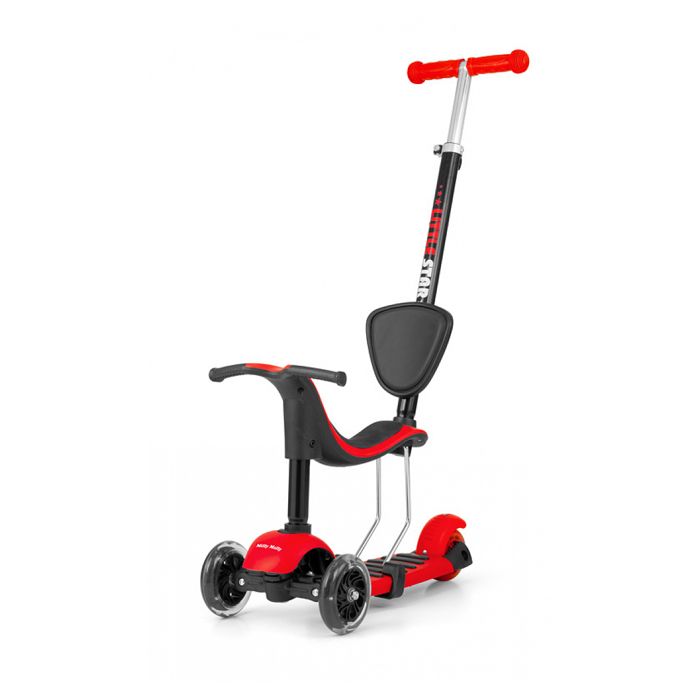 Milly Mally Little Star 3-in-1 step Junior Frein à pied Rouge