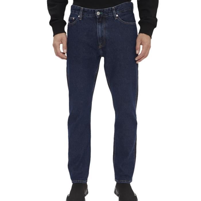 Jean Droit Bleu Noir Homme Tommy Hilfiger bicolore Bleu