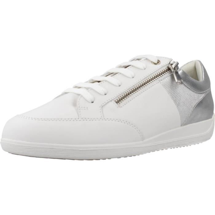 Geox Baskets Femme - GEOX D MYRIA - Blanc - Lacets - Dessus Synthétique