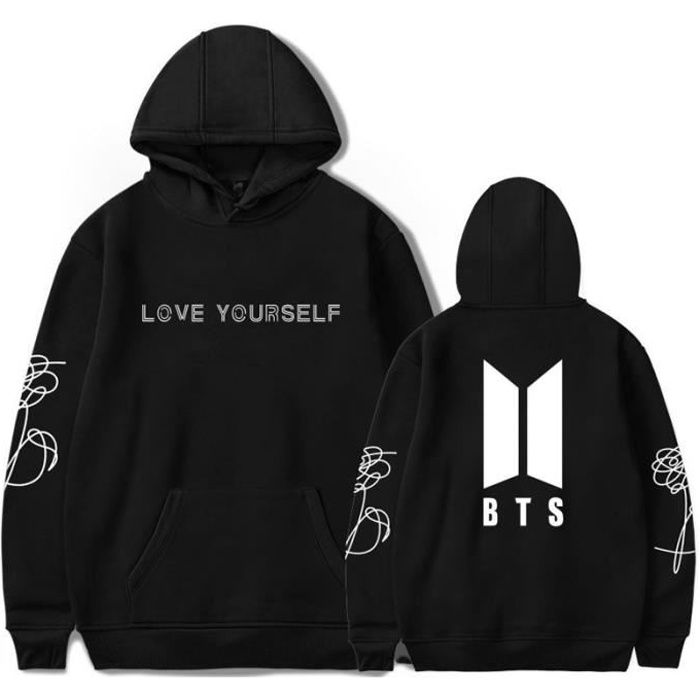 BTS Sweatshirt femme Sweatshirt homme de Marque Sweatshirt a capuche casual sweatshirt grande taille baggy pull femme pull homme Noir Cdiscount Pret a Porter