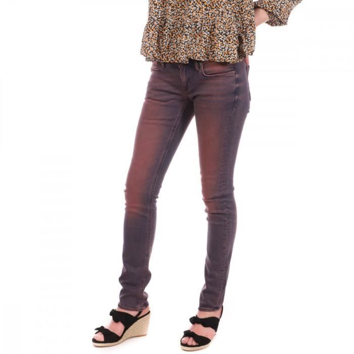 Jean skinny rouge femme on sale
