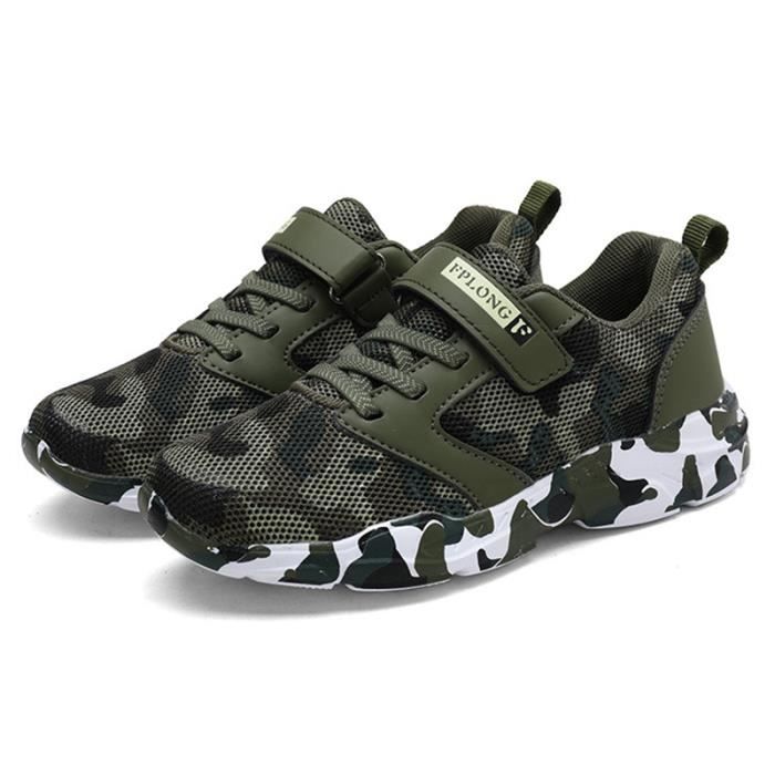 Baskets Enfant Garcon Léger Respirant Anti-dérapant Blanc