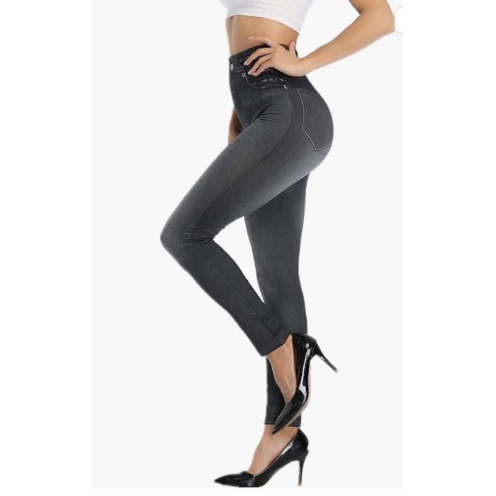 Leggings Femmes Slim Collant Extensible Push Up Fesse Taille Haute