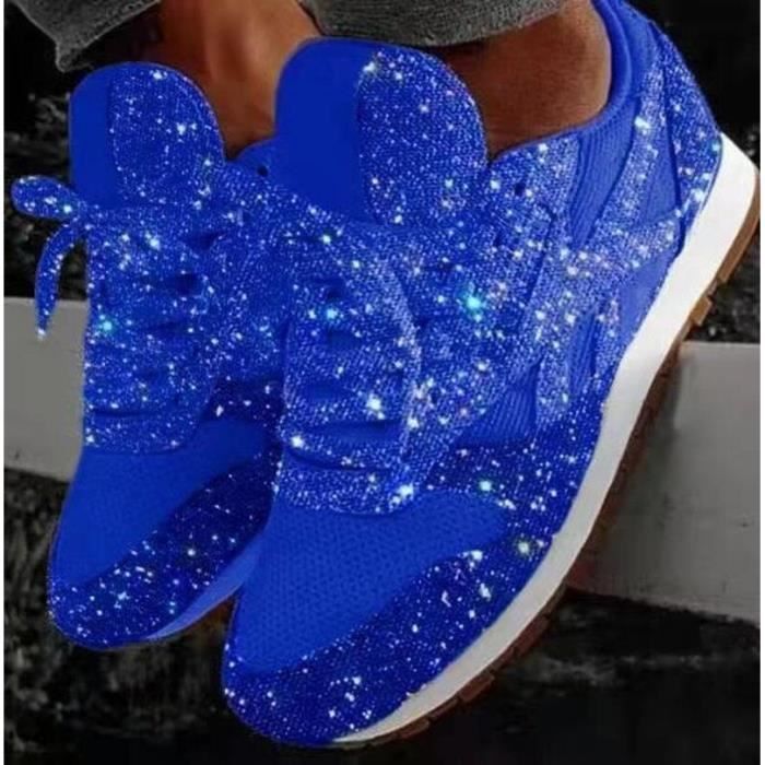 Basket bleu store paillette femme