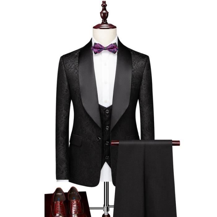 Costume Homme 2 Pièces Smoking - Revers Châle Slim Fit - Pour Mariage, Cérémonie, Soirée