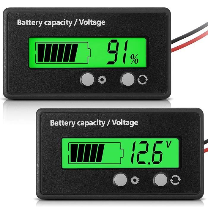 Indicateur de tension de capacité de batterie 60V Moniteur de capacité de  batterie au lithium Moniteur