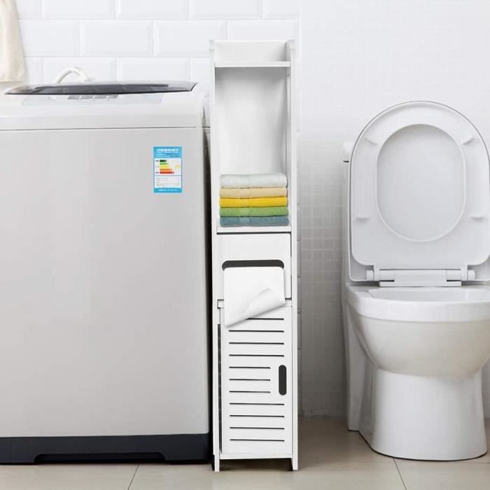 Meuble de salle de bain OHMG - Armoire de rangement colonne blanche 80*20*20cm - Elégance et chic