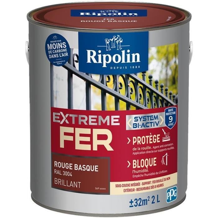 Extrême fer rouge basque RAL 3004 brillant - RIPOLIN - 2 L