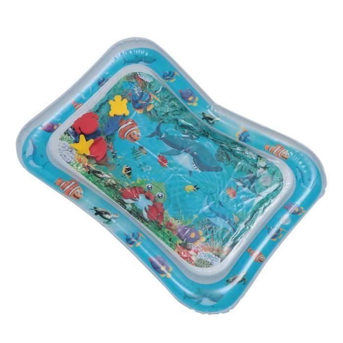 Tapis D'Eau Gonflable Pour Chat - 65x65 Cm, PVC Épaissi, Motif Dauphin/Requin, Rafraîchissant Été