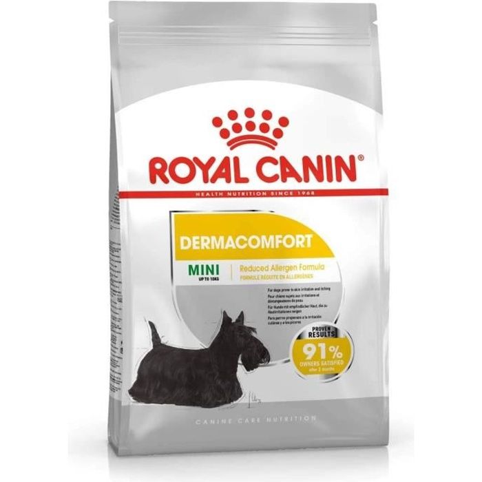 Nourriture pour chiens - ROYAL CANIN - Mini Dermacomfort - Petites races - Prévention problèmes de peau - Sac 1 kg