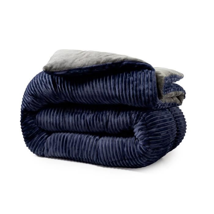 Couette réversible - SAMPUR - Cotton Club - 240x260 cm - Thermorégulatrice - Microfibres 400 g/m²