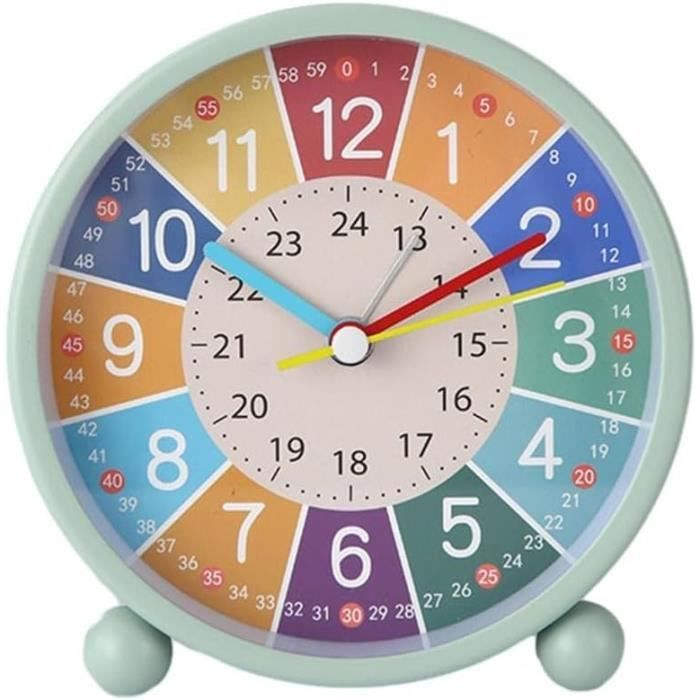 Réveil - QIILU - Horloge De Bureau Silencieuse - Peinture En Métal