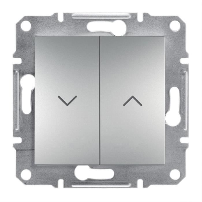 Interrupteur Volet Roulant - SCHNEIDER ELECTRIC - Asfora - Aluminium - 2 Touches - 2300 W
