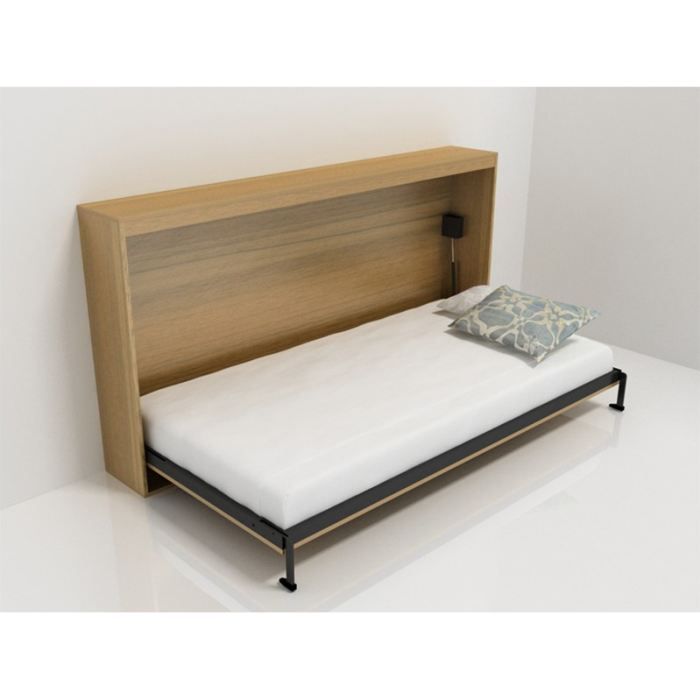 Armoire Lit Escamotable Stone 1 P Noyer Achat Vente Lit Escamotable Soldes Cdiscount