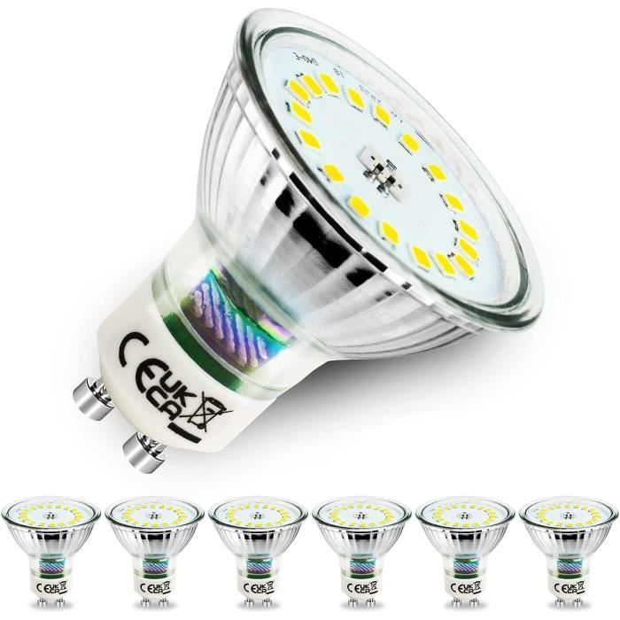 Allesgute Lot de 6 Ampoules LED GU10, lampe LED 5W Blanc Froid 6000K  équivalen 45W Halogène, 500lm Angle de Faisceau de [148]