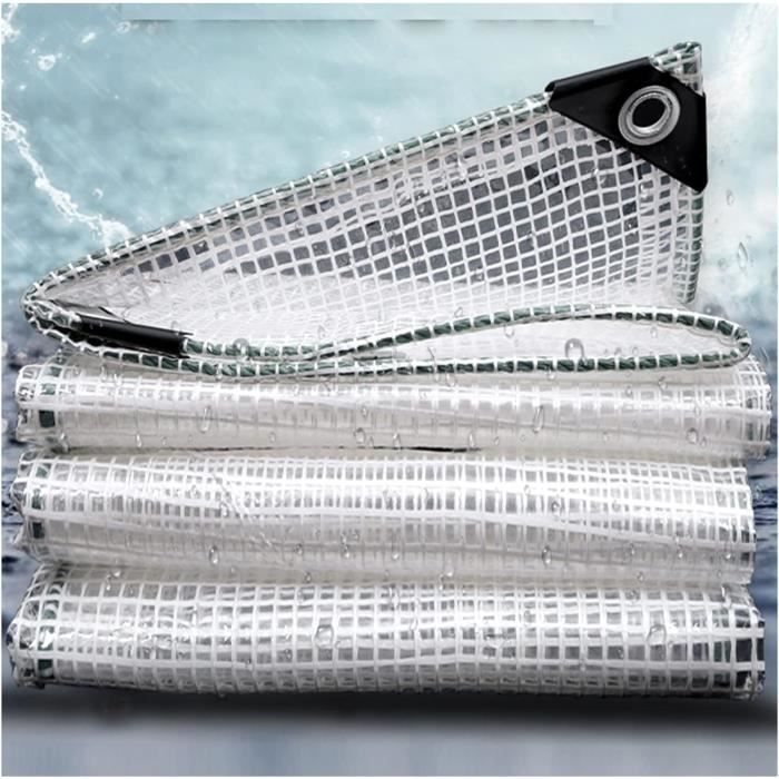 Bâche Indéchirable Ribiland 5x10m - 70g/m², Translucide, Anti-UV, Œillets Tous Les 1m