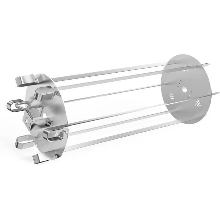 Set Tournebroche Onlyfire Pour Barbecue - 6 Brochettes Inox 41 Cm Ø16 Cm - Compatible Weber