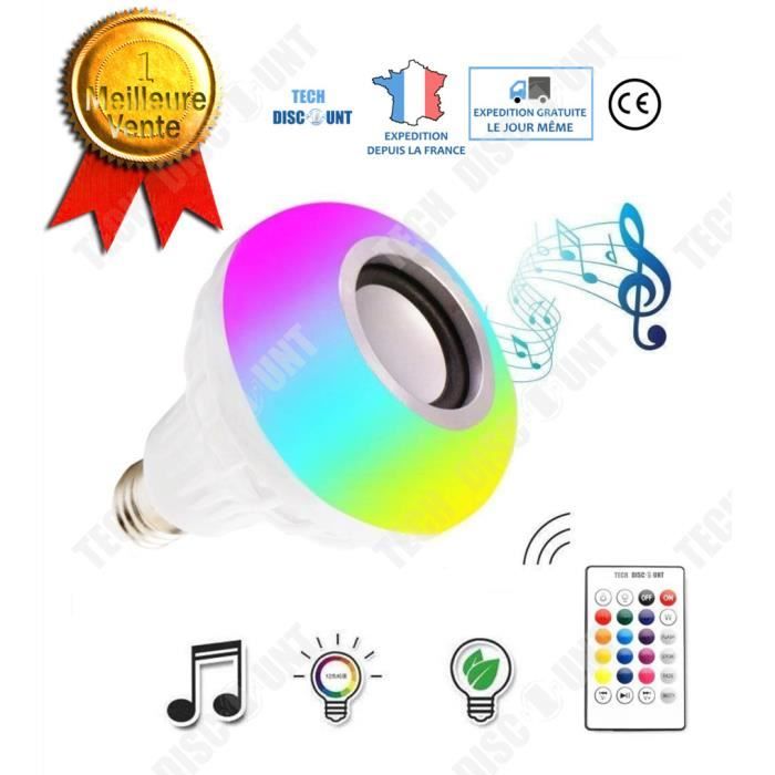 TD® Ampoule Haut parleur enceinte E27 bluetooth connectée intelligente coloré LED contrôle éclairage maison changement couleur