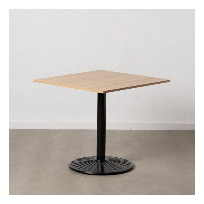 table de repas carrée bois/métal - bistrot - l 80 x l 80 x h 74 cm