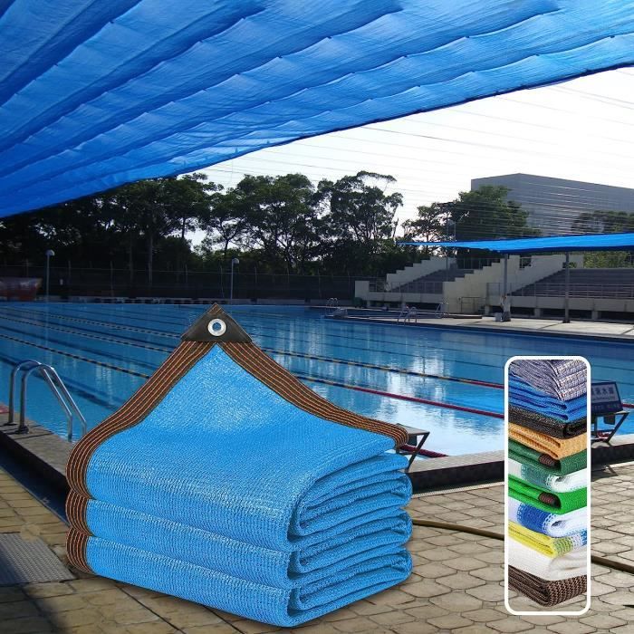 SGSKEIEY Filet D'Ombrage 90% – Toile Anti-UV HDPE 2x5m Avec Œillets Pour Piscine, Balcon, Jardin