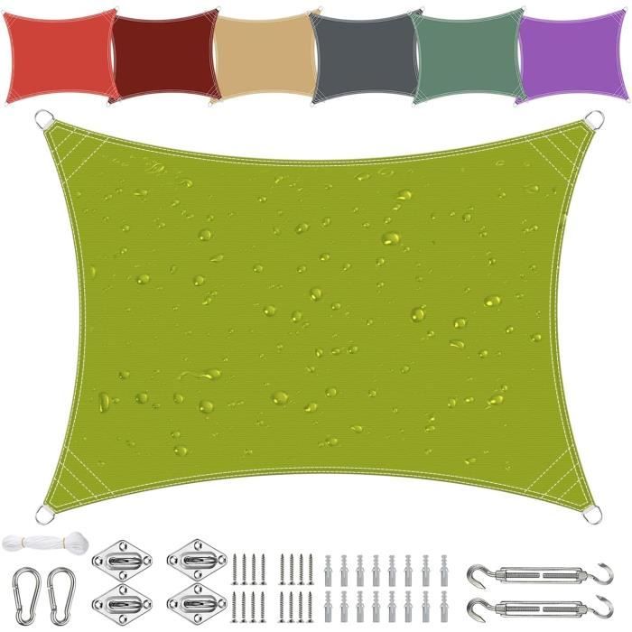 Voile D'Ombrage Imperméable Rectangulaire 4 X 6 M Imperméable Voile D'Ombrage Carré Protection