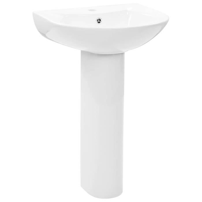 vidaXL Lavabo autoportant Céramique 520x440x190 mm - vue 2