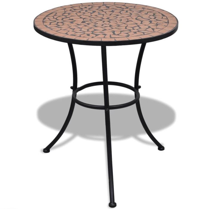 vidaXL Table de bistro Mosaïque cuite 60 cm - vue 2