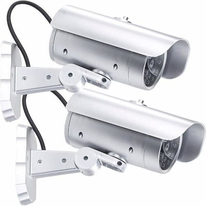 2 caméras de surveillance factices avec détecteur PIR et signal LED