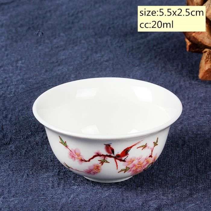 2 Tasses à Thé Chinoises En Céramique 163g - Style Gong Fu Traditionnel - Pour Maté, Thé, Café - Rose Clair