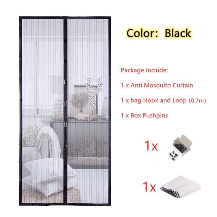 Moustiquaire De Porte Magnétique 110 X 265 Cm Fermeture