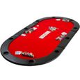 Table de poker pliante à poser Deluxe avec sac de transport, 208 x 106 x 3 cm, panneau MDF, accoudoires rembourrés, 10 porte-1