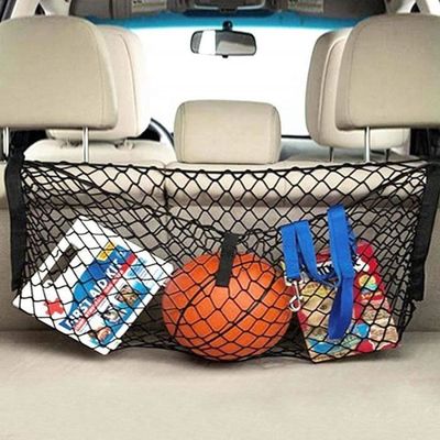 Qiilu Filet De Coffre Voiture 90x40cm - Organisateur Bagages Nylon Noir
