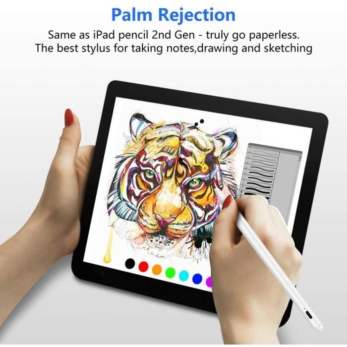 Stylet numérique rechargeable pour iPad, crayon à pointe fine de 1,5 mm  avec rejet de la paume d'ABLEWE